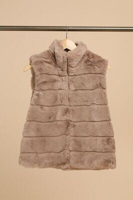 House of Smits Bodywarmer fake fur taupe e-255117