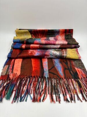 House of Smits shawl multiprint rood e-lm2222