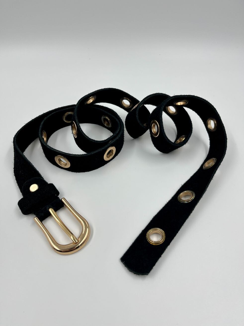 House of Smits riem metalen ringlets zwart g800008