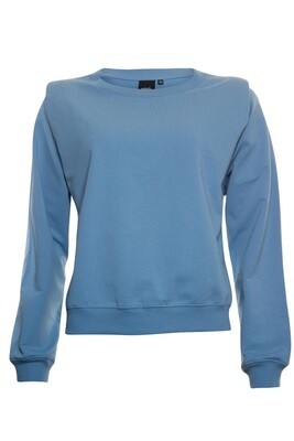 Poools sweater shoulderpads rafblauw 213111