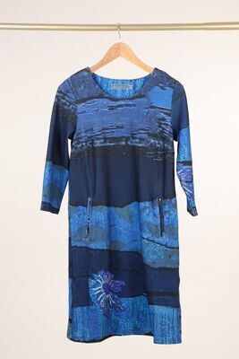 House of Smits Jurk print ritsjes blauw EH6170 House of Smits Jurk print ritsjes blauw EH6170
