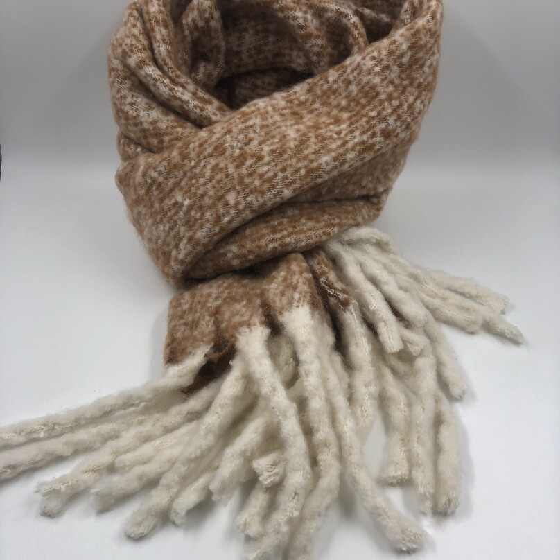 Rino & Pelle shawl fringe camel vat scarf