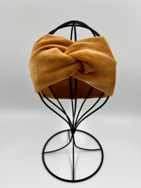 House of Smits hoofdband fluweel camel hos-9900