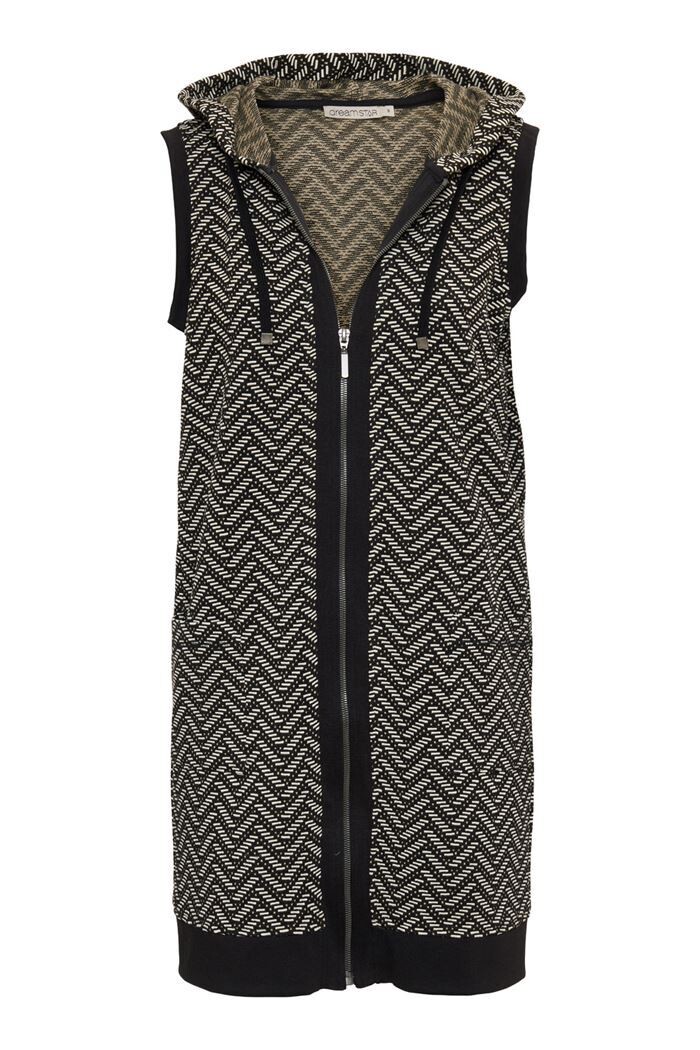 Dreamstar long gilet zigzag zwart estel, Size: L