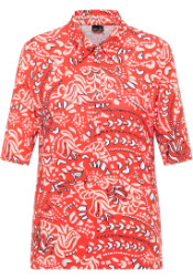 Lebek polo print 1/2m rood 6101 Lebek polo print 1/2m rood 6101