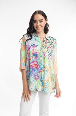 Orientique long blouse multicolor 72444