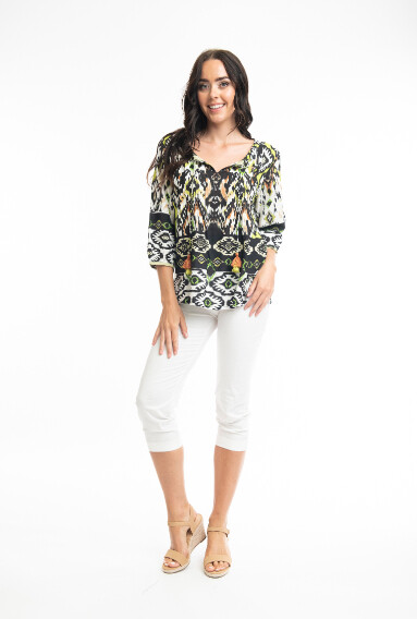 Orientique blouse shirt boho lime 62622, Size: 36