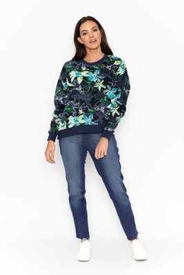 Orientique sweater blauw 42071