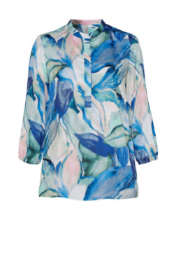 Toni blouse Alis 3/4m print blauw 1454-9-78-38