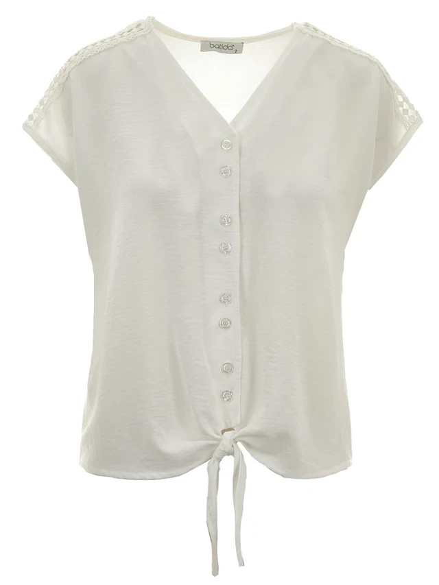 Batida knoop blouse ecru 1484, Size: S