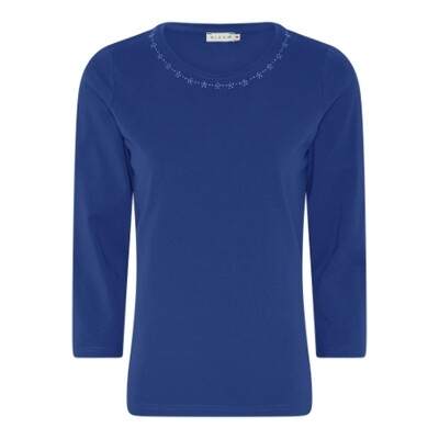 Micha T-shirt 3/4m strass kobalt 172-113s