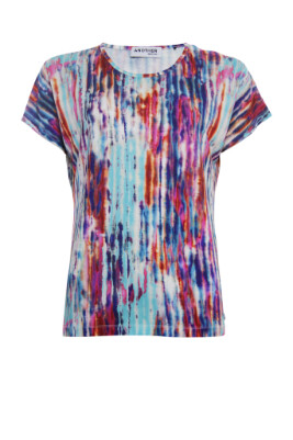 Another Woman T-shirt tie dye aqua 412353, Size: 38
