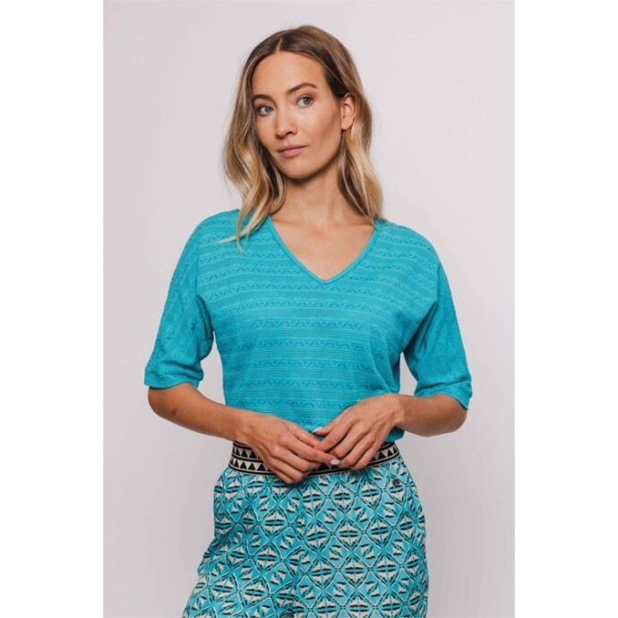 Poools T-shirt turquoise 413173