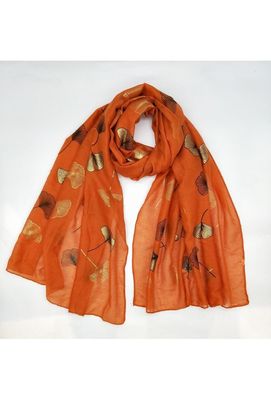 House of Smits shawl ginkgo oranje ewch-302