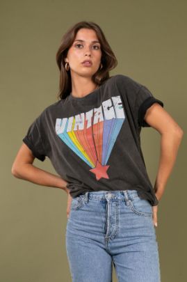 House of Smits T-shirt vintage antraciet e2857vin