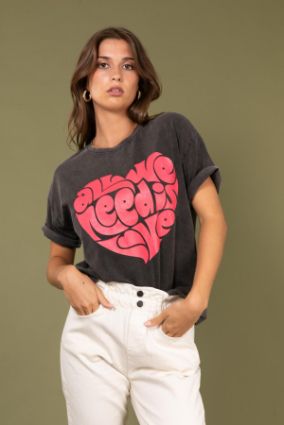 House of Smits T-shirt love zwart e2857al