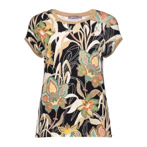 Geisha Sarah t-shirt fancy rib zwart 42053