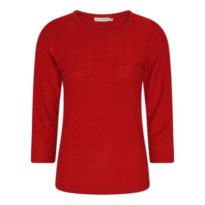 Micha T-shirt 3/4m structuur rood 163-150s Micha T-shirt 3/4m structuur rood 163-150s
