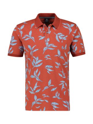 Lerros Polo pique print koraal 2433240