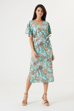 Garcia jurk print aqua q40081