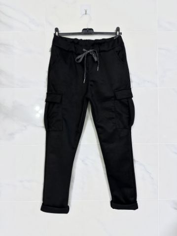 House of Smits Broek eloise worker suedine zwart E77E