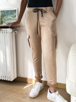 House of Smits Broek eloise worker suedine beige E77E