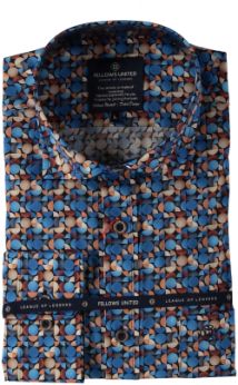 Fellows United Shirt Flower Stretch beige 42.6549