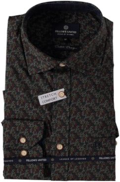 Fellows United Shirt Grain Stretch groen 42.6535