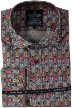 Fellows United Shirt Owls Stretch roest 42.6511
