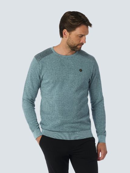 No Excess Trui Jaquard bleu 25230821sn