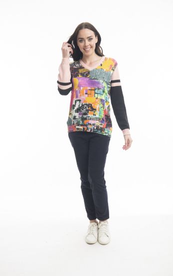 Orientique trui print katoen multicolor 1269