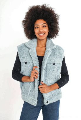 House of Smits gilet borg bleu ep17332