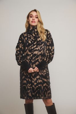 Rino & Pelle jurk furry print zwart zinna