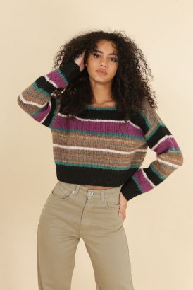 House of Smits trui crop multicolor ef8033