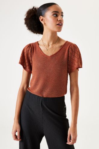 Garcia t-shirt glits brique s40241