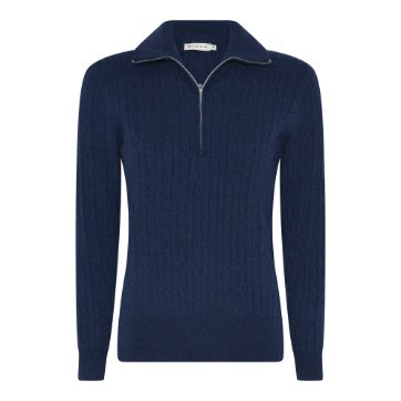 Micha Trui rits soft knit marine 176-126