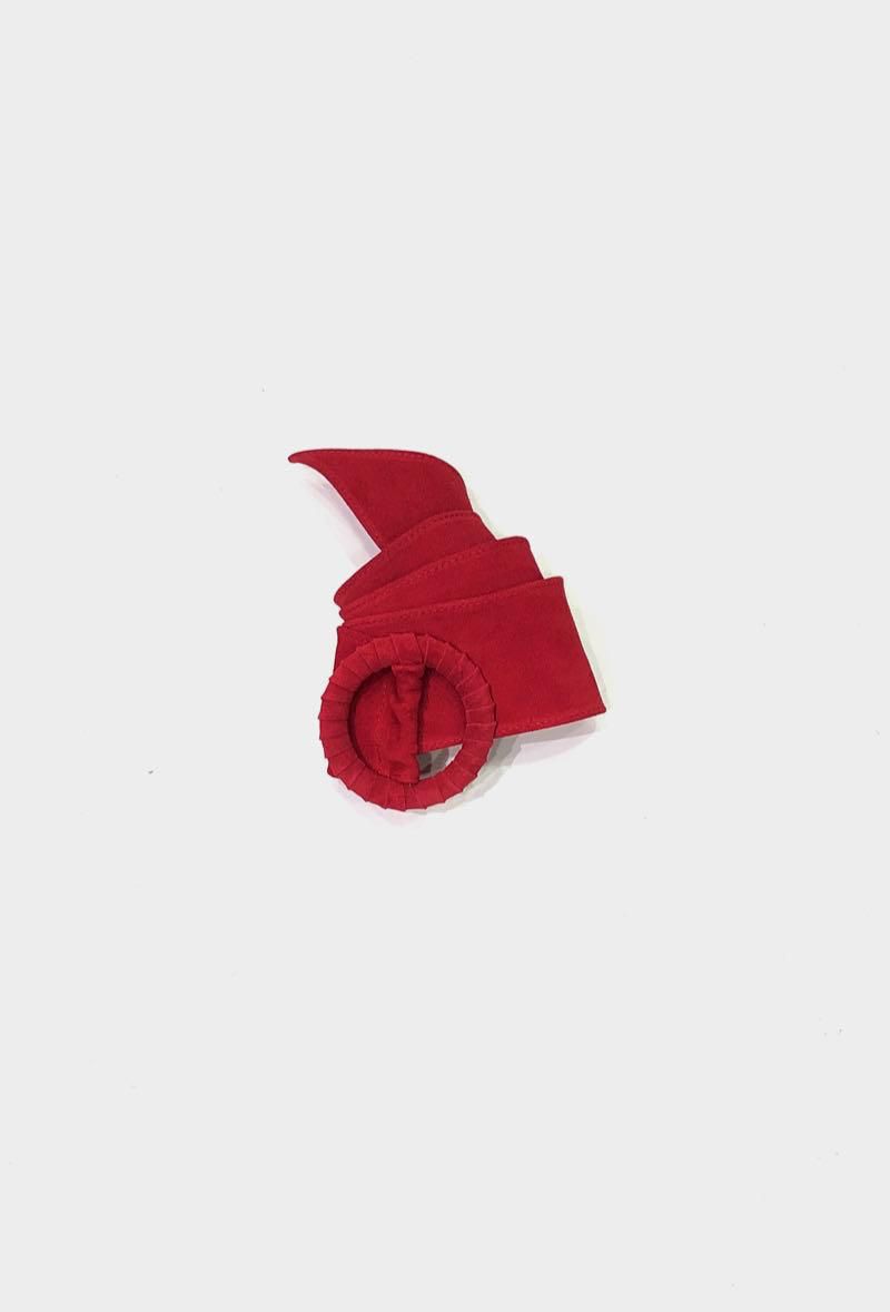 House of Smits riem suede rood ef100