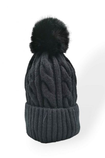 House of Smits muts beanie pompom zwart efmz555