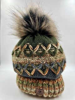 House of Smits muts beanie pompom khaki efaz1748