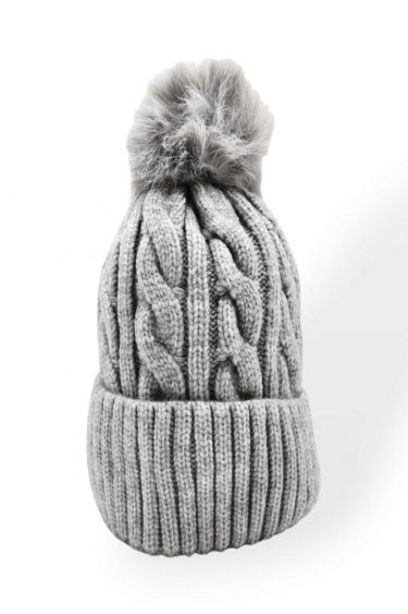 House of Smits muts beanie pompom grijs efmz555