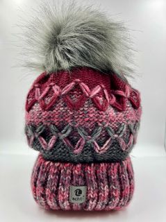 House of Smits muts beanie pompom bordeaux efaz1748