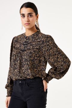 Garcia blouse print zwart w40030