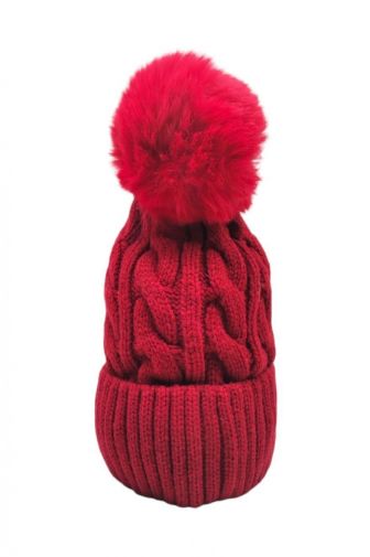 House of Smits muts beanie pompom rood efmz555