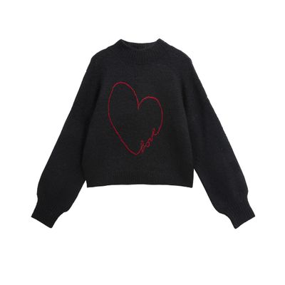 House of Smits Trui crop love zwart ef73343