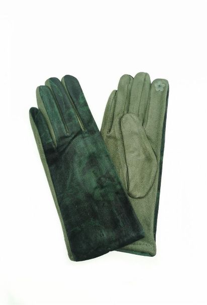 House of Smits handschoenen suedine twotone groen efst273