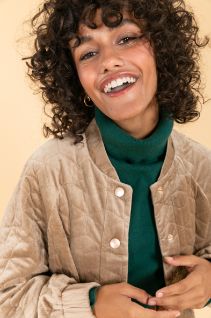 House of Smits Jasje bomber velvet beige pfij24673