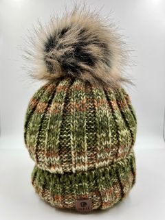 House of Smits muts beanie pompom khaki efaz2688