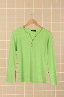 House of Smits T-shirt brei knoopjes lime eftd1272