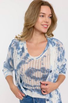 House of Smits Vest tie dye blauw ef75374