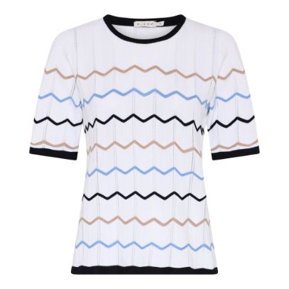 Micha T-shirt knitted waffle bleu 178-125